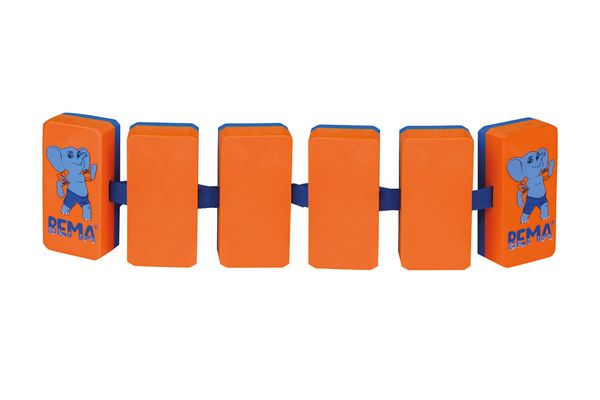 BEMA® 18010 - Kinder Schwimm Gürtel Orange, Schwimmweste, Schwimmlernhilfe, Schwimmgürtel, Bademanschette, 6-fach, 30-60 kg, 6-12Jahre