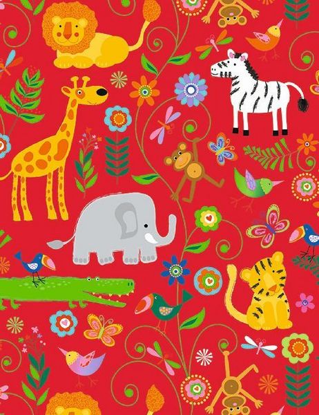 Geschenkpapier Gamba rot (Rolle, 70 cm)