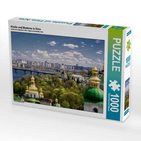 CALVENDO Puzzle Kirche und Moderne in Kiew 1000 Teile Puzzle quer 1000 Teile Lege-Größe 64 × 48 cm Foto-Puzzle für glückliche Stunden