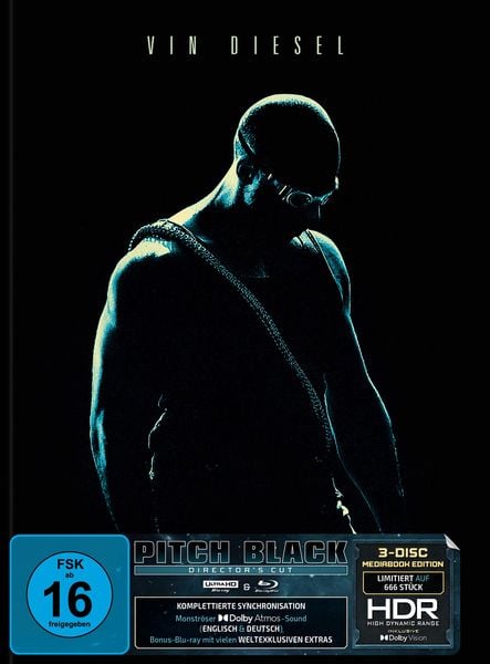 Pitch Black (Director's Cut) – 3-Disc-Special-Edition (4K Ultra HD) (+ Blu-ray) (+ Bonus-Blu-ray)
