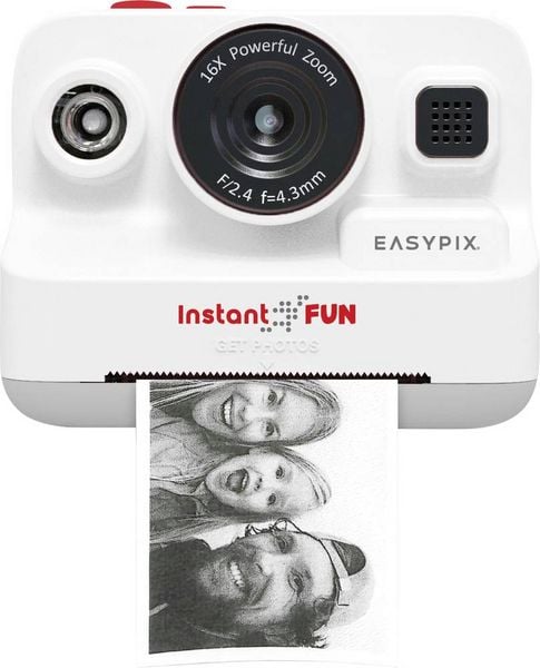 Easypix InstantFUN Digitale Sofortbildkamera Weiß Integrierter Akku