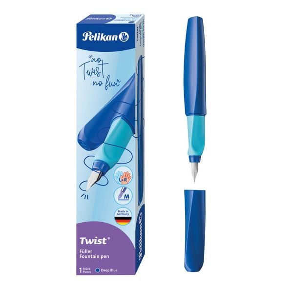 Pelikan Füller Twist Deep Blue Feder M, Links- und Rechtshänder