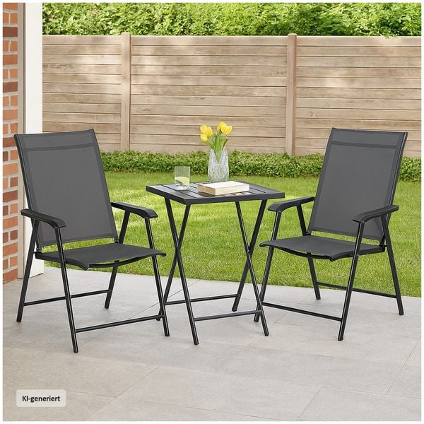 HTI-Living HTI-Living 2er Set moderner Gartenstühle mit 5-fach verstellbarer Rückenlehne
