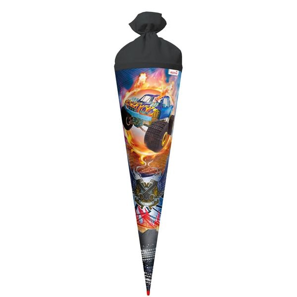 Roth Schultüte Monstertruck Fire Effekt Filz rund 70cm