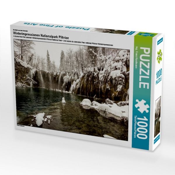 CALVENDO Puzzle Ein Motiv aus dem Kalender Winterimpressionen Nationalpark Plitvice 1000 Teile Puzzle quer 1000 Teile Lege-Größe 64 × 48 cm Foto-Puzzle für glückliche Stunden