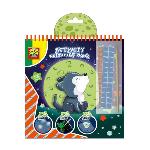 SES CREATIVE Malbuch Activity 3in1 Glow in the Dark