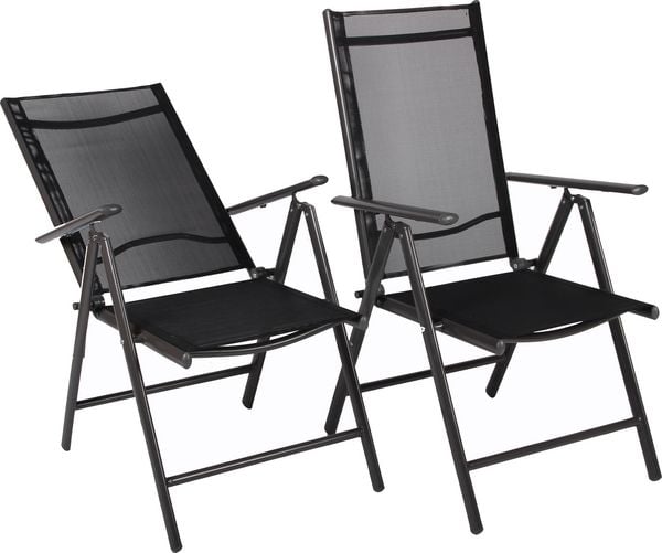 2er-Set Gartenstühle klappbar 7-fach verstellbar