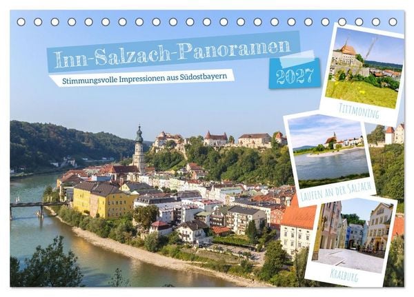 Inn-Salzach-Panoramen. Stimmungsvolle Impressionen aus Südostbayern (Tischkalender 2027 DIN A5 quer), CALVENDO Monatskalender