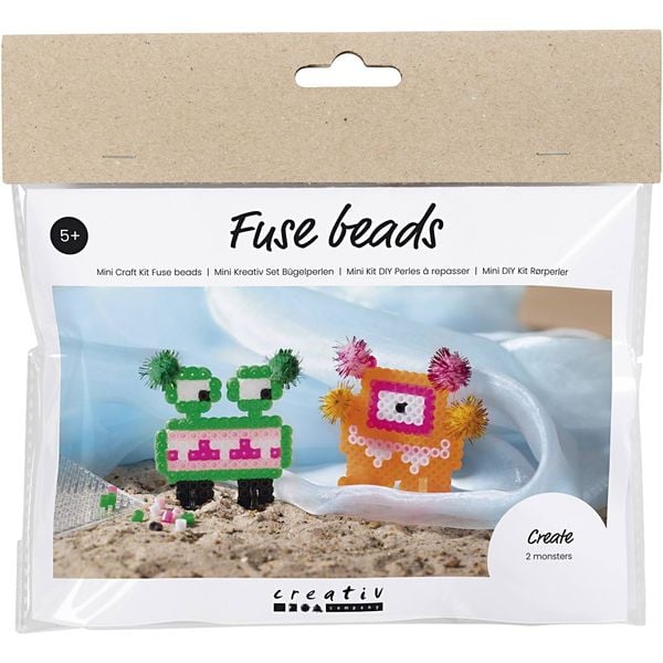 Creativ Company Mini Kreativ Set Bügelperlen, Monster, Sortierte Farben
