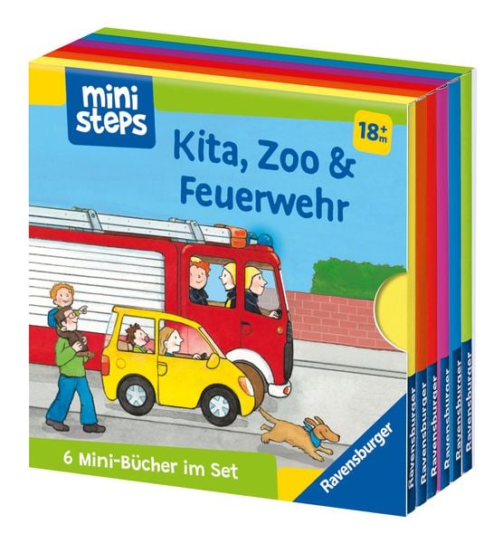 Ministeps: Mein erster Bücher-Würfel: Kita, Zoo und Feuerwehr (Bücher-Set)