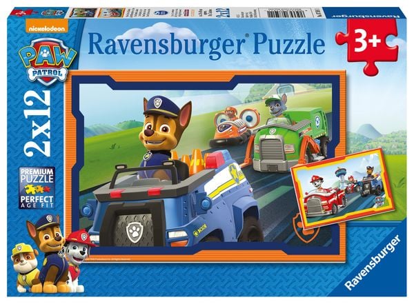 Puzzle Ravensburger PAW: Paw Patrol im Einsatz 2 X 12 Teile
