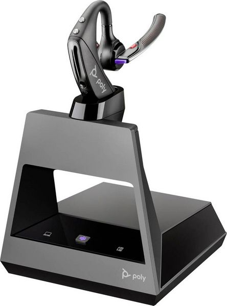 HP Poly Voyager 5200- M Office In Ear Headset Bluetooth®, Kabellos Schwarz mit Bluetooth® Basisstation