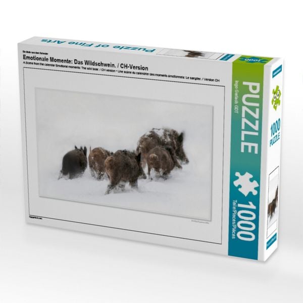 CALVENDO Puzzle Ein Motiv aus dem Kalender Emotionale Momente: Das Wildschwein. / CH-Version 1000 Teile Lege-Größe 64x48cm Foto-Puzzle für glückliche Stunden