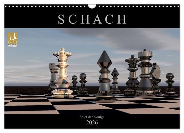 SCHACH - Spiel der Könige (Wandkalender 2026 DIN A3 quer), CALVENDO Monatskalender