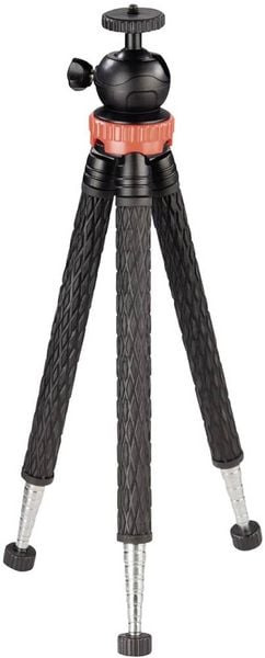 Hama Traveller Pro Dreibeinstativ 1/4 Zoll Arbeitshöhe=23 - 105 cm Schwarz, Silber, Rot Für Smartphones und GoPro