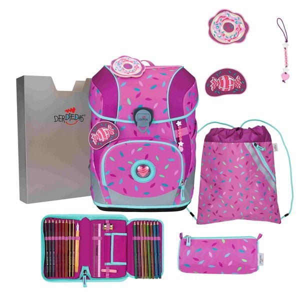 DerDieDas Schulranzen Set ErgoFlex Tiny, Schulranzen Set, 5tlg, Sweet Sprinkles
