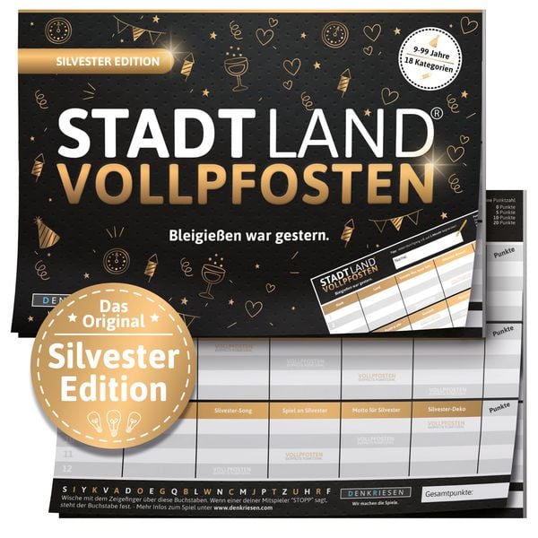 DENKRIESEN - STADT LAND VOLLPFOSTEN® - SILVESTER EDITION - 'Bleigießen war gestern.'