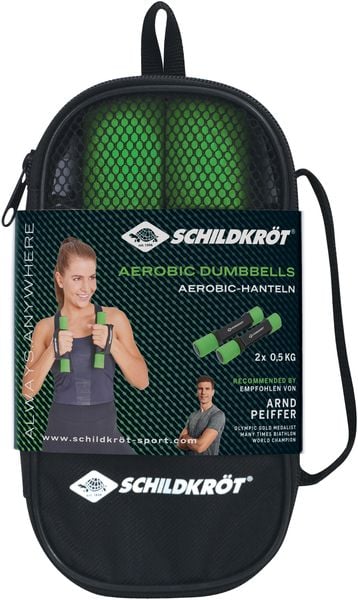Soft Hanteln Aerobic 0.5 Kg Set, schwarz-limegreen