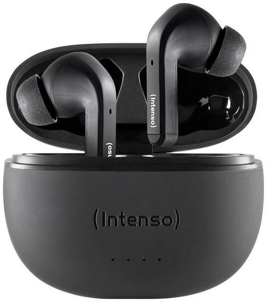 Intenso T300A In Ear Headset Bluetooth® Stereo Schwarz Noise Cancelling Batterieladeanzeige, Headset, Ladecase, Touch-Steuerung