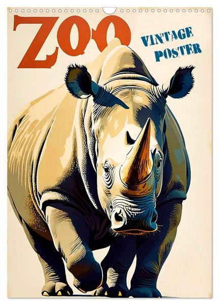 Zoo Vintage-Poster (Wandkalender 2026 DIN A3 hoch), CALVENDO Monatskalender