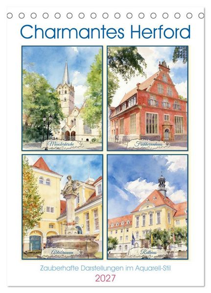 Charmantes Herford (Tischkalender 2027 DIN A5 hoch), CALVENDO Monatskalender