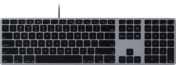 Matias FK318B Wired Aluminium Keyboard for Mac USB Tastatur US-Englisch, QWERTY, Mac Space Grau