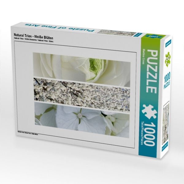 CALVENDO Puzzle Natural Trios - Weiße Blüten 1000 Teile Lege-Größe 64x48cm Foto-Puzzle für glückliche Stunden