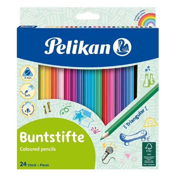 Pelikan Buntstifte dreieckig, 24er Set