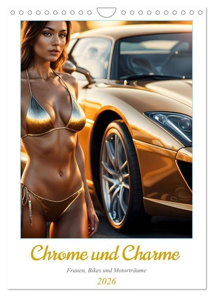 Chrome und Charme - Frauen, Bikes und Motorträume (Wandkalender 2026 DIN A4 hoch), CALVENDO Monatskalender