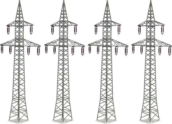 Kibri 38533 H0 Deko-Set Strommasten, 4er