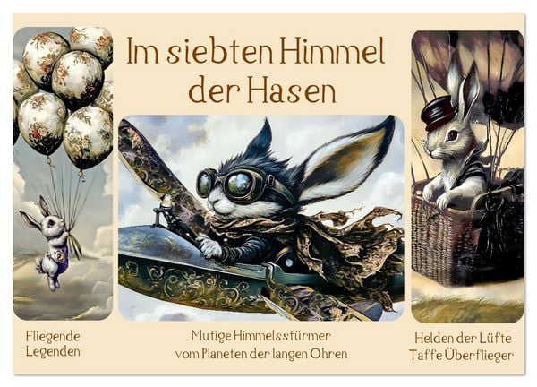 Im siebten Himmel der Hasen (Wandkalender 2026 DIN A3 quer), CALVENDO Monatskalender