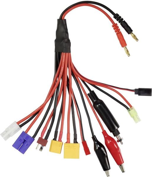 VOLTCRAFT Ladekabel [1x EC5-Stecker, Tamiya-Stecker, XT90-Stecker, XT60-Stecker, Mini Tamiya-Stecker, T-Stecker, Krokoklemmen