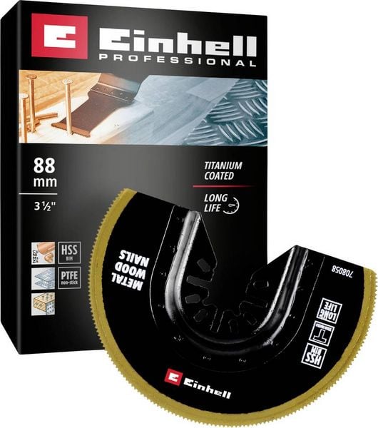 Einhell 708058 Sägeblatt halbr. BIM-TI, 88mm Bimetall Tauchsägeblatt 88mm 1St.
