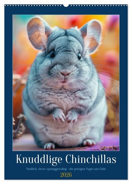 Knuddlige Chinchillas (Wandkalender 2026 DIN A2 hoch), CALVENDO Monatskalender