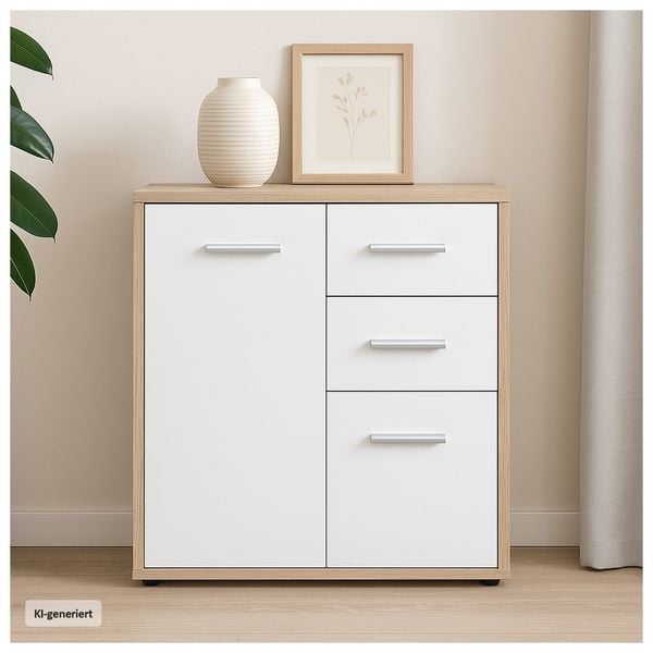 HTI-Living Kommode mit 2 Schubladen Nina Sonoma/Weiß Kommode mit 2 Schubladen Nina Sonoma/Weiß