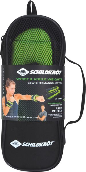 Schildkröt 960201 - Gewichtsmanschetten Arm-Bein mit Tragetasche, 0,5 kg Set, limegreen, Heim-Fitnessgerät