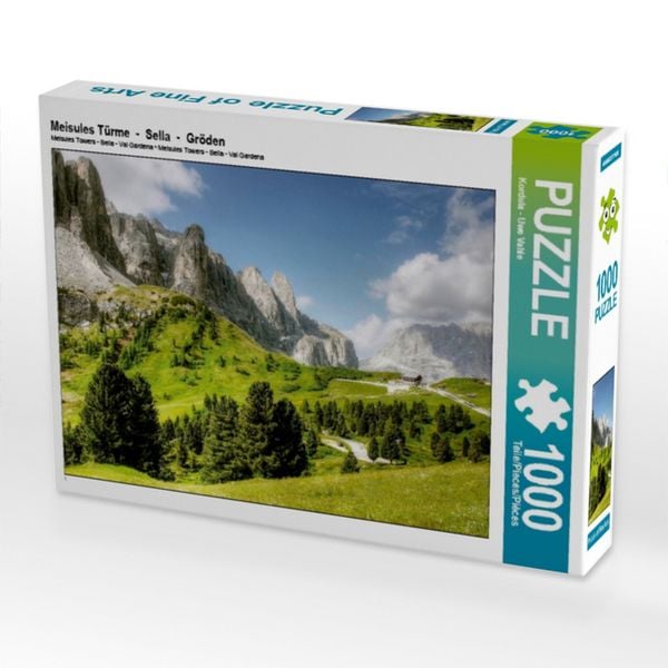 CALVENDO Puzzle Meisules Türme - Sella - Gröden 1000 Teile Lege-Größe 64x48cm Foto-Puzzle für glückliche Stunden