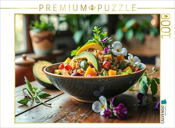 CALVENDO Puzzle Superfood trifft auf Kunst - Quinoa-Salat als HD-Leinwand & Puzzle! 1000 Teile Lege-Größe 64x48cm Foto-Puzzle für glückliche Stunden