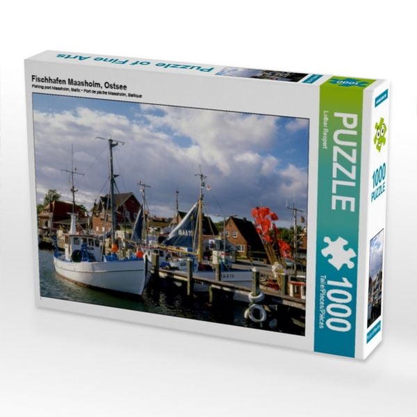 CALVENDO Puzzle Fischhafen Maasholm, Ostsee 1000 Teile Puzzle quer 1000 Teile Lege-Größe 64 × 48 cm Foto-Puzzle für glückliche Stunden