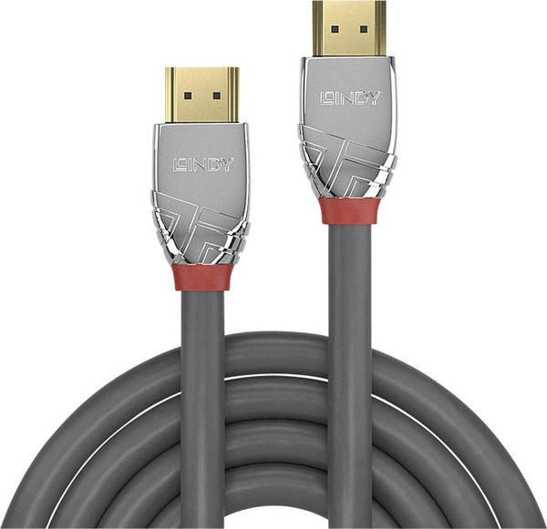 LINDY HDMI Anschlusskabel HDMI-A Stecker, HDMI-A Stecker 7.50m Grau 37875 4K UHD HDMI-Kabel