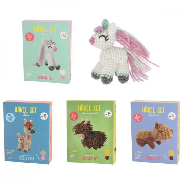 Haekel Set DIY, Tiere, gross, 4-fach sortiert