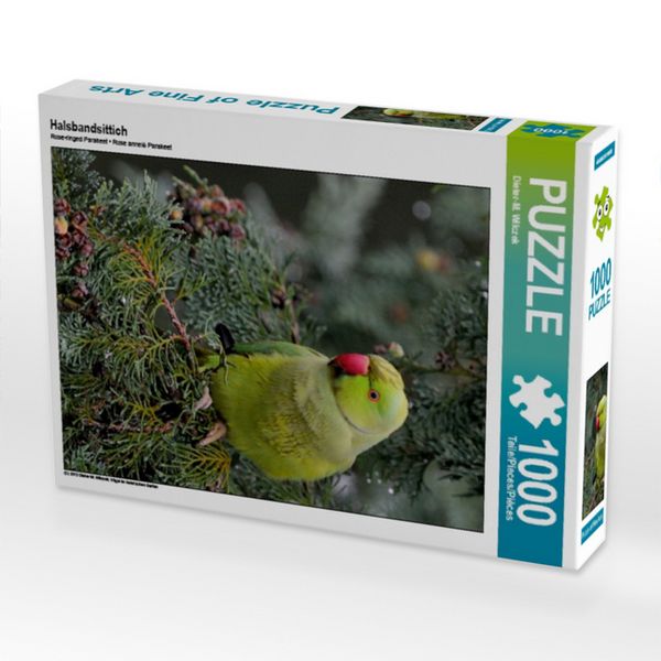 CALVENDO Puzzle Halsbandsittich 1000 Teile Puzzle hoch 1000 Teile Lege-Größe 64 × 48 cm Foto-Puzzle für glückliche Stunden