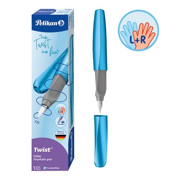 Pelikan Füller Twist Frosted Blue Feder M, Rechts- und Linkshänder