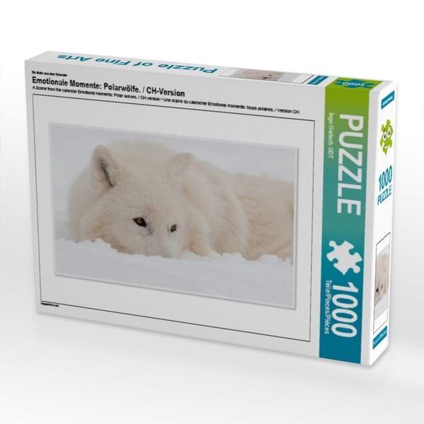 CALVENDO Puzzle Ein Motiv aus dem Kalender Emotionale Momente: Polarwölfe. / CH-Version 1000 Teile Lege-Größe 64x48cm Foto-Puzzle für glückliche Stunden