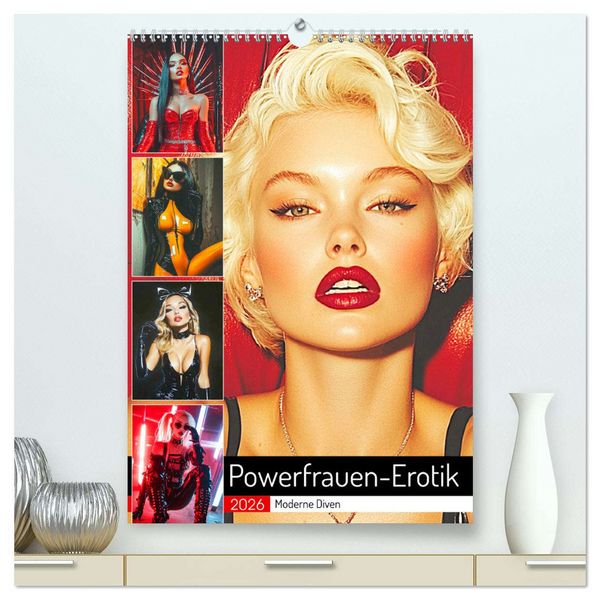 Powerfrauen-Erotik. Moderne Diven (hochwertiger Premium Wandkalender 2026 DIN A2 hoch), Kunstdruck in Hochglanz