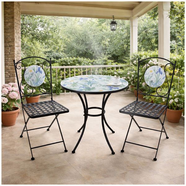 HTI-Living Gartentisch und 2 Stühle Celia Lilie Gartentisch und 2 Stühle Celia Lilie