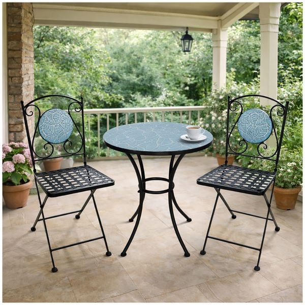 HTI-Living Gartentisch und 2 Stühle Celia Blätter Gartentisch und 2 Stühle Celia Blätter