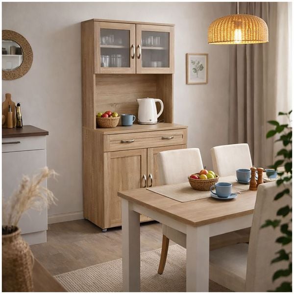 HTI-Living Küchenbuffet Küchenschrank Blanca Sonoma Küchenbuffet Küchenschrank Blanca Sonoma