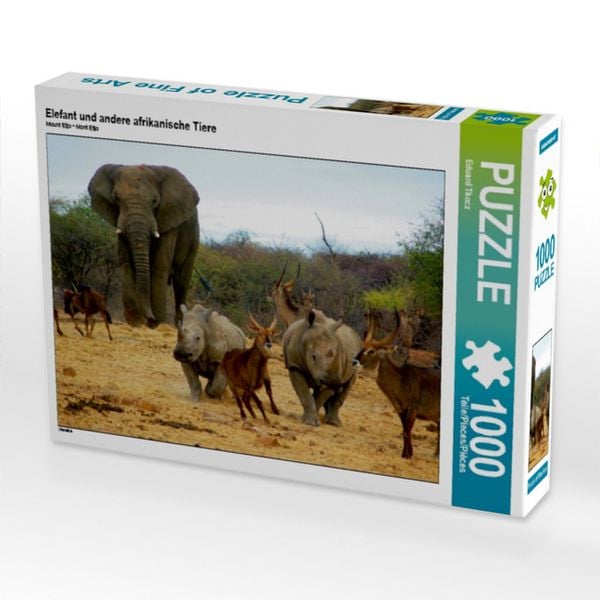 CALVENDO Puzzle Elefant und andere afrikanische Tiere 1000 Teile Lege-Größe 64x48cm Foto-Puzzle für glückliche Stunden