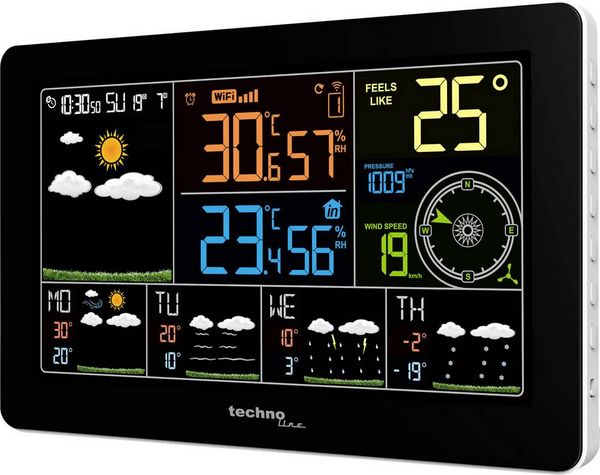 Techno Line WD2700 Wetterstation WD2700 WLAN-Wetterstation Vorhersage für 4 Tage Anzahl Sensoren max. 3